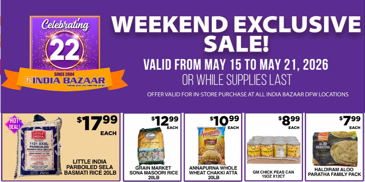 India Bazaar Weekend Exclusive Sale May 15–21, 2026