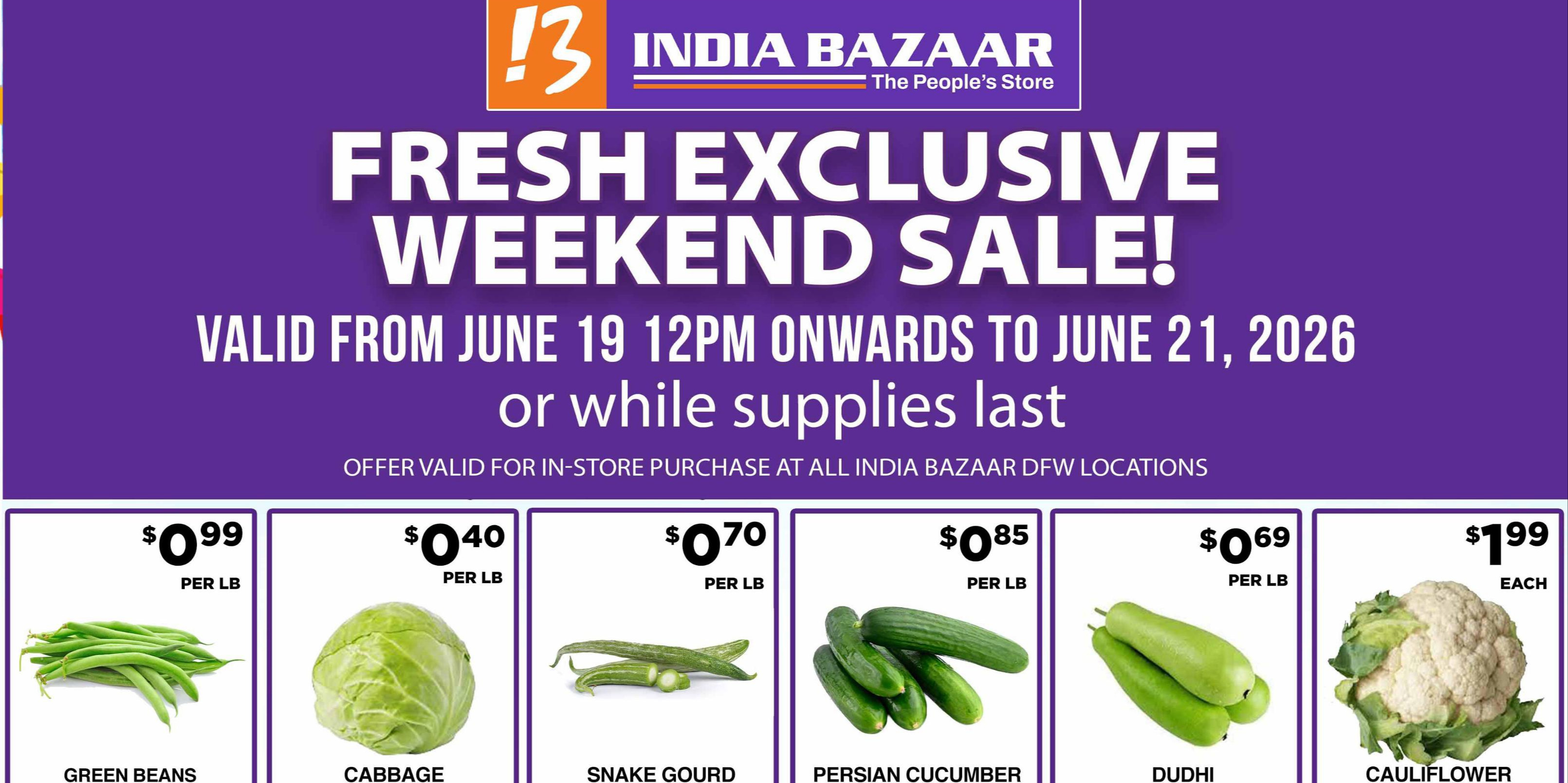 India Bazaar Fresh Exclusive Weekend Sale June 2026