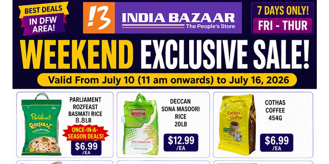 India Bazaar DFW Weekend Grocery & Kitchen Deals