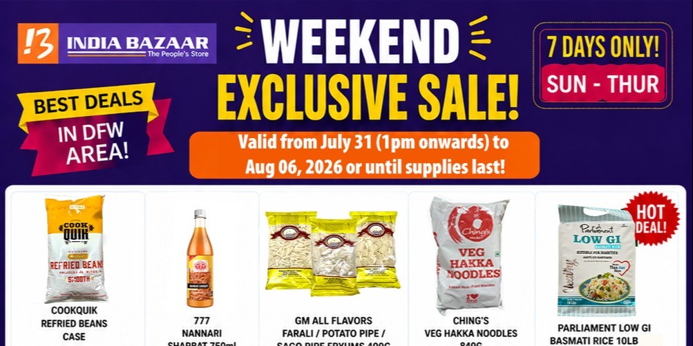 India Bazaar Weekend Exclusive Sale: DFW Grocery Deals
