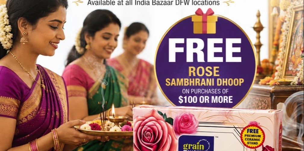 India Bazaar – Free Rose Sambhrani Dhoop on $100 Purchase