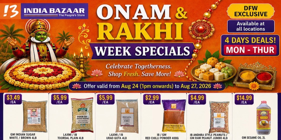 India Bazaar Onam & Rakhi Grocery and Festival Deals