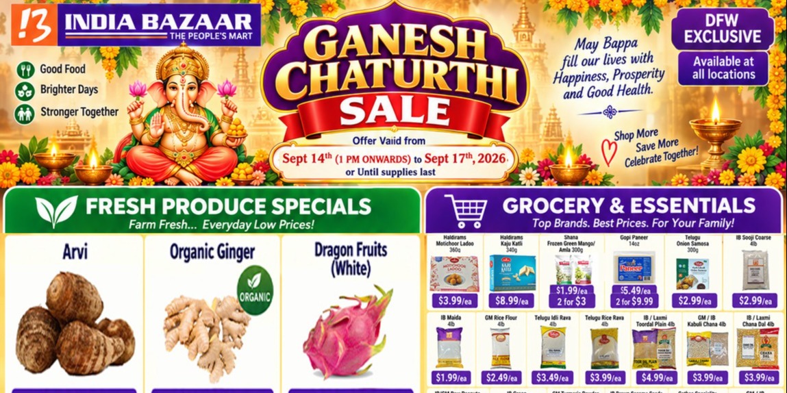 India Bazaar Ganesh Chaturthi Sale – DFW Deals & Specials