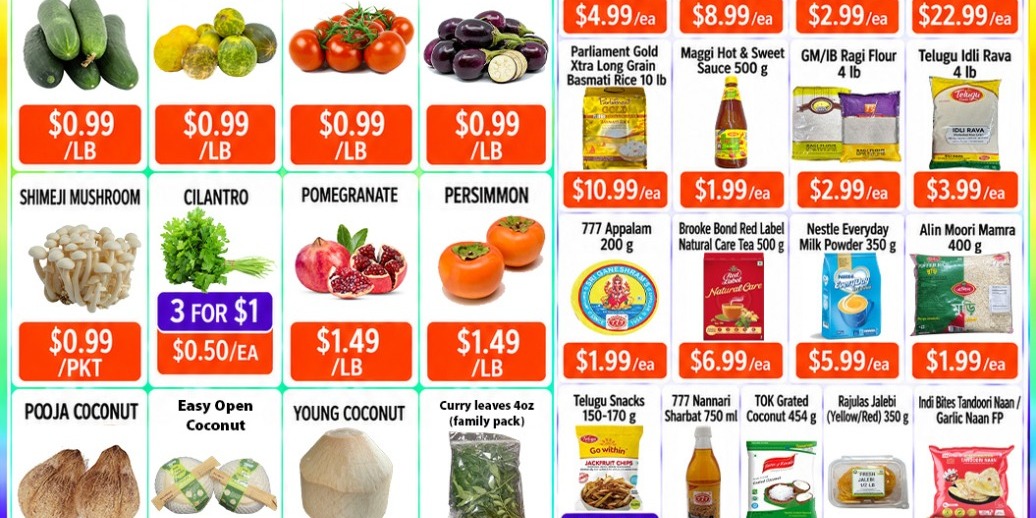 India Bazaar Weekend Deals – October 2 to 4, on Groceries & Produce