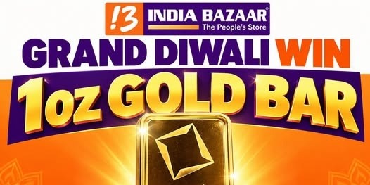 India Bazaar  Grand Diwali 1oz Gold Bar Giveaway in Texas