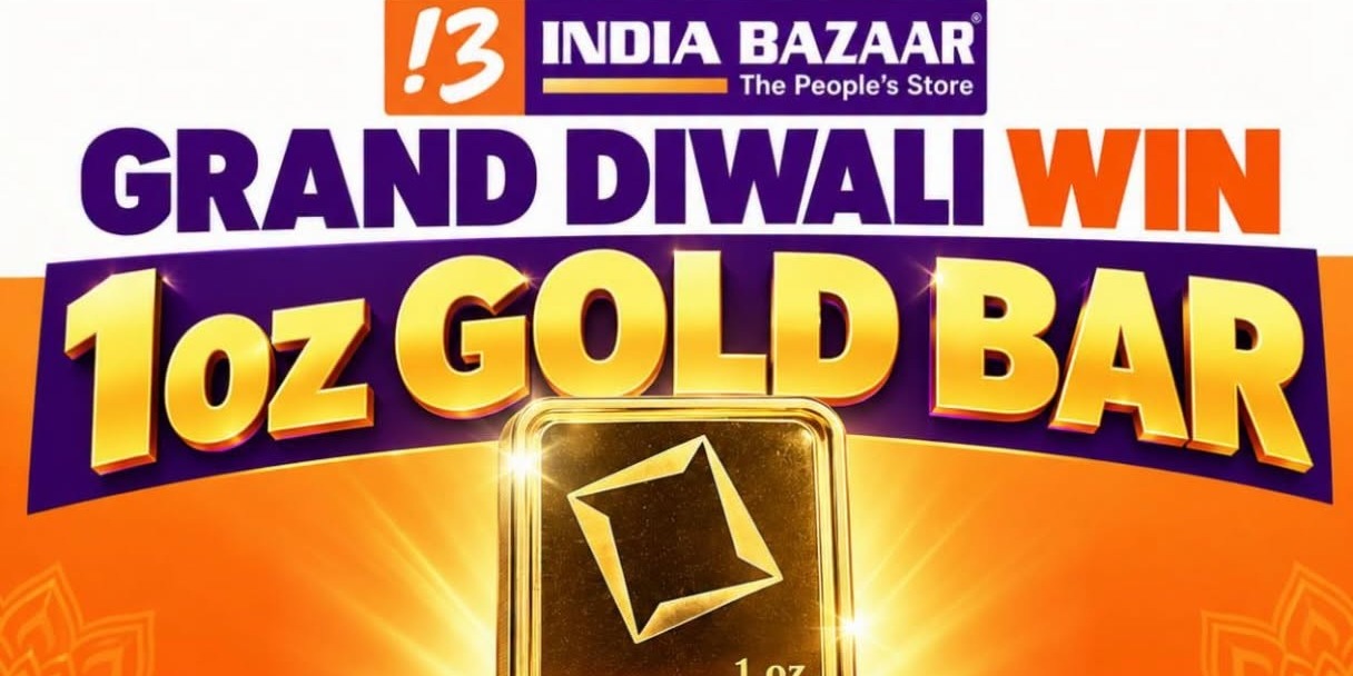 India Bazaar Grand Diwali Win Enter to Win a 1 Oz Gold Bar