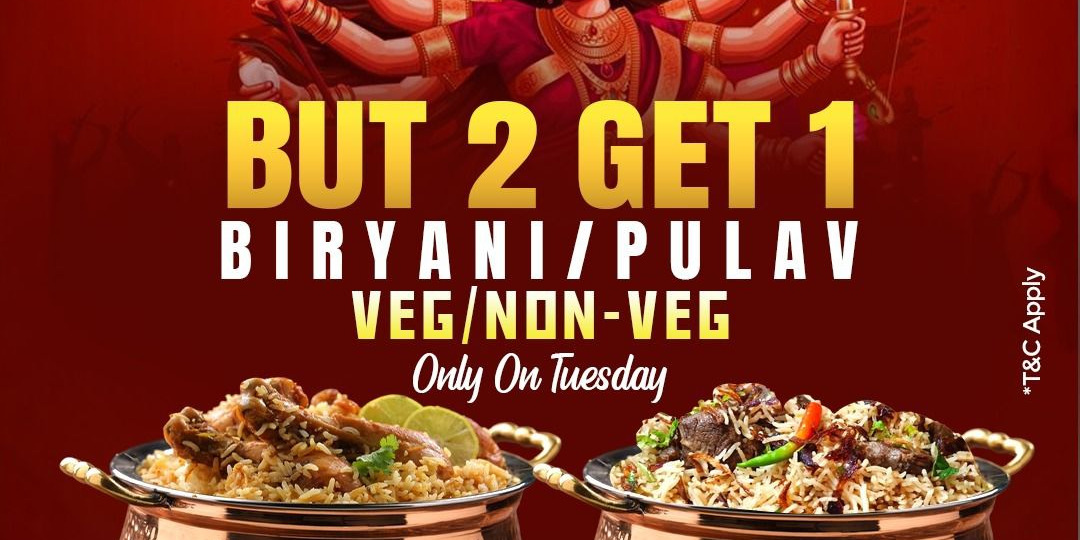 Bawarchi Plano TX | Limited-Time Festive Offer: Buy 2 Get 1 Free on Authentic Indian Biryani & Pulav | Best Indian Restaurant in Plano for Traditional Flavors