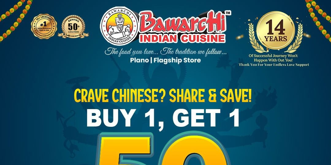 Bawarchi Indian Restaurant in Plano | Unbeatable 50% Off Indo-Chinese Cuisine - Order Now & Save Big