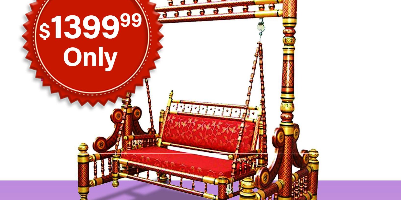 India Bazaar-Traditional Indian Full-Size Wooden Zula