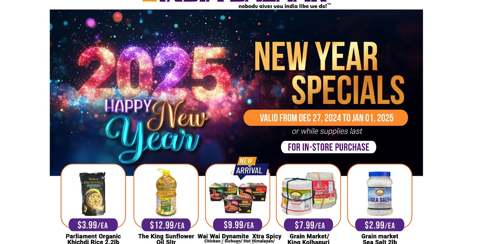 🎉✨ Ring in the New Year with unbeatable deals at India Bazaar! 🎉✨