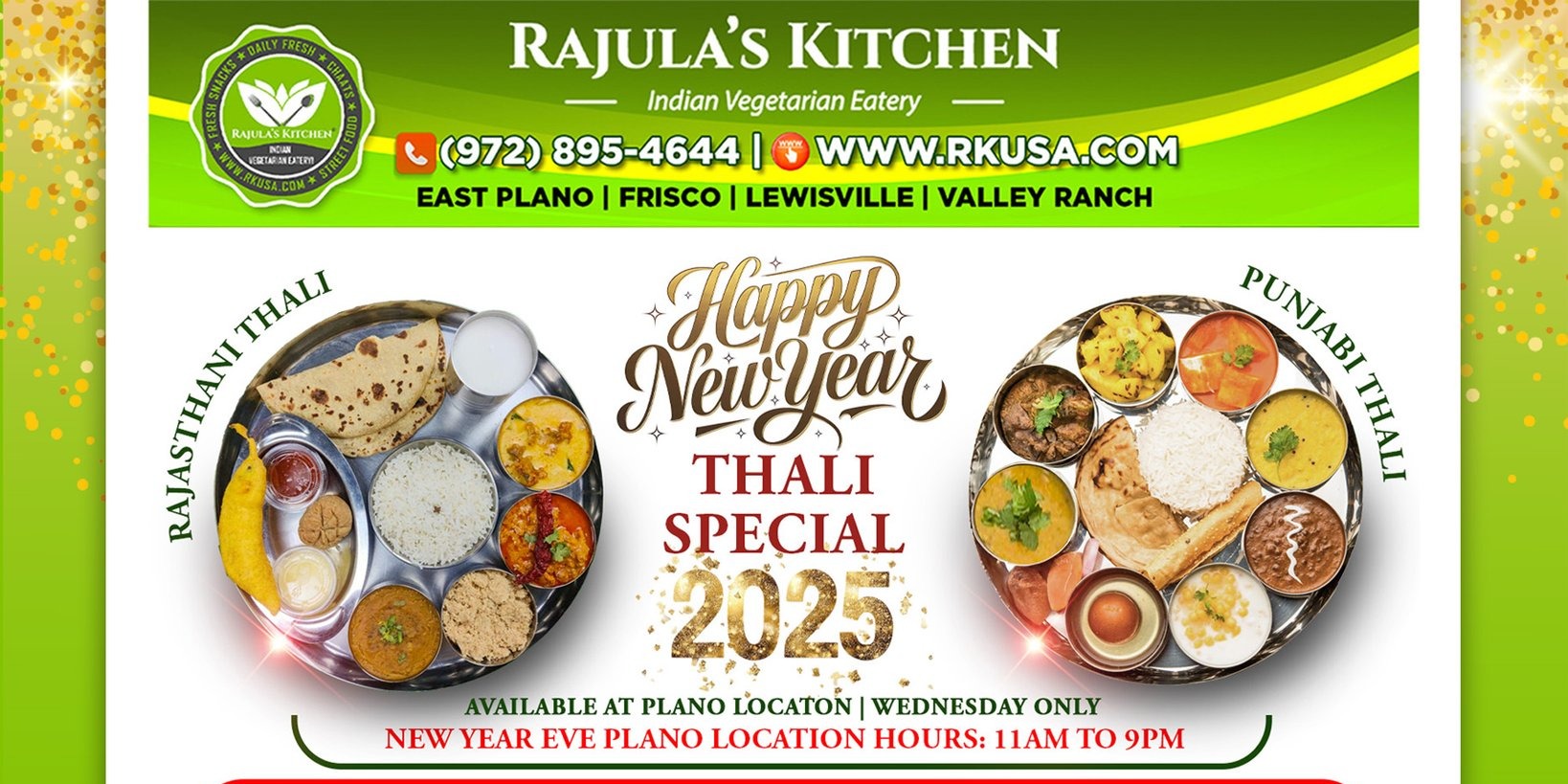 Celebrate New Year 2025 with Delicious Deals at Rajula's Kitchen!