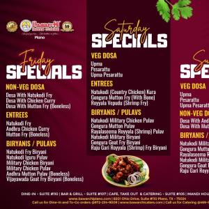 Plano's Best Weekend Indian Food – Exclusive Specials Only at Bawarchi!