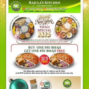 Celebrate New Year 2025 with Delicious Deals at Rajula's Kitchen!