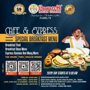 Best Indian Breakfast Specials at Bawarchi Plano, TX