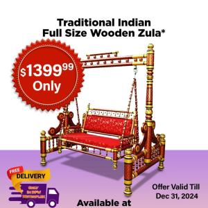 India Bazaar-Traditional Indian Full-Size Wooden Zula