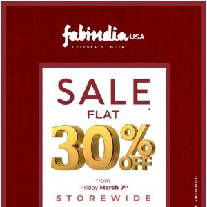 Fabindia USA Storewide Sale - Get Flat 30% OFF