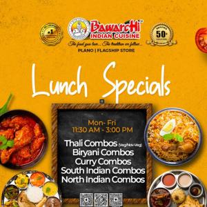 Bawarchi Indian Cuisine Plano – Best Lunch Specials with Thali, Biryani & Curry Combos