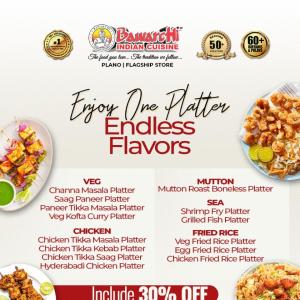 Bawarchi Plano – Get 30% Off on Indian Platter Combos (Veg, Chicken, Mutton, Seafood)