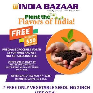 India Bazaar - Free Vegetable Seedlings with $50 Grocery Purchase – Limited Time Offer