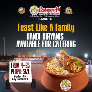 Bawarchi Plano Handi Biryani Catering for 4 to 25 People – Perfect for Family Gatherings & Events