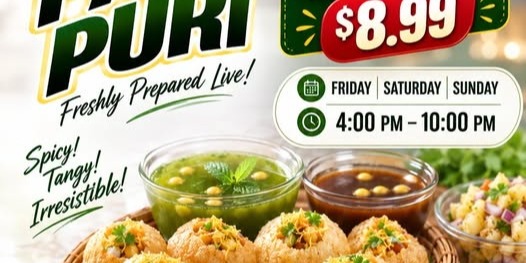 Rajula’s Kitchen – Buy One Get One Free Live Pani Puri for just $8.99