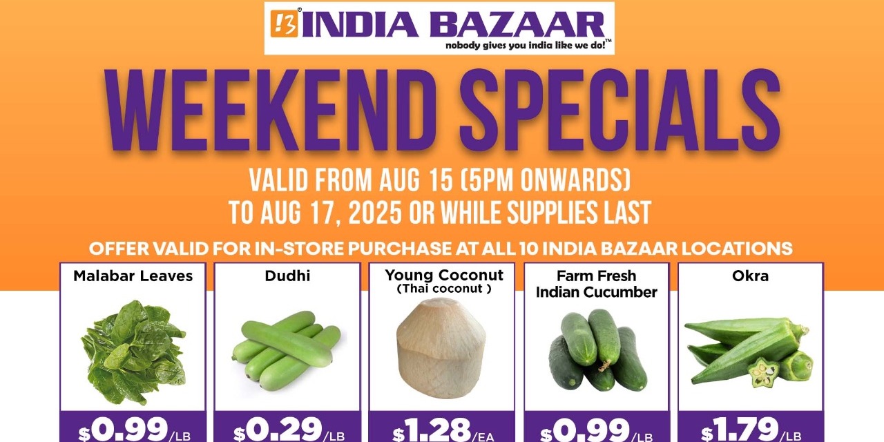 India Bazaar Special Grocery Discounts – Aug 15 to Aug 17, 2025