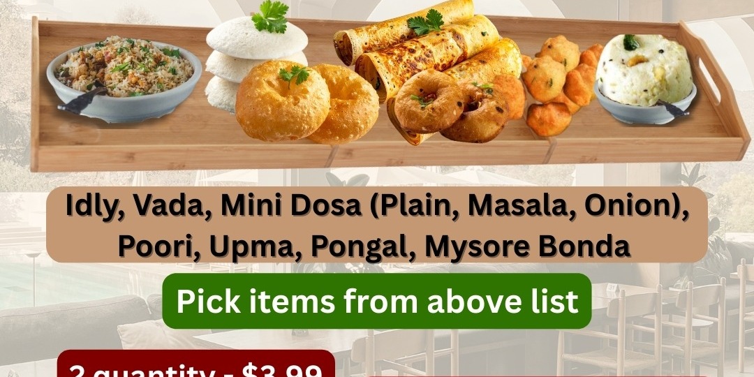 Sree Shankara Vilas Plano – Weekend Special South Indian Breakfast Combo Starting at $3.99