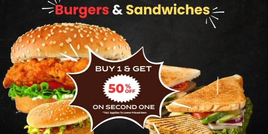 Sarigama Frisco Wednesday Offer Buy 1 Get 50% Off on Burgers & Sandwiches