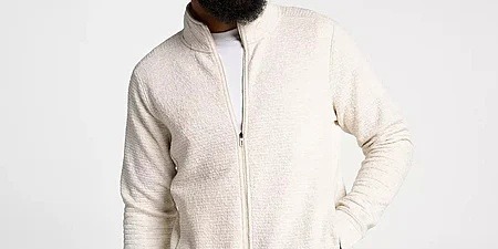 VRST Men’s Recharge Lunar Jacket Light Sand Heather Deal – Ultra Soft Full Zip
