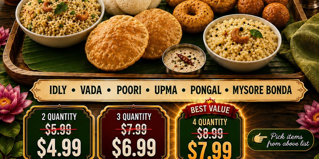 Sree Shankara Vilas: Weekday Breakfast To-Go Combos in Plano