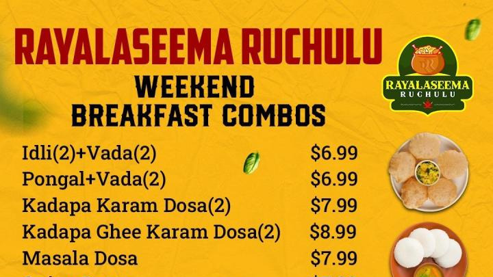 Rayalaseema Ruchulu - Weekend Breakfast Combos