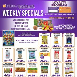 India Bazaar Weekly Deals: Best Grocery Prices in DFW from July 25 to 31, 2025