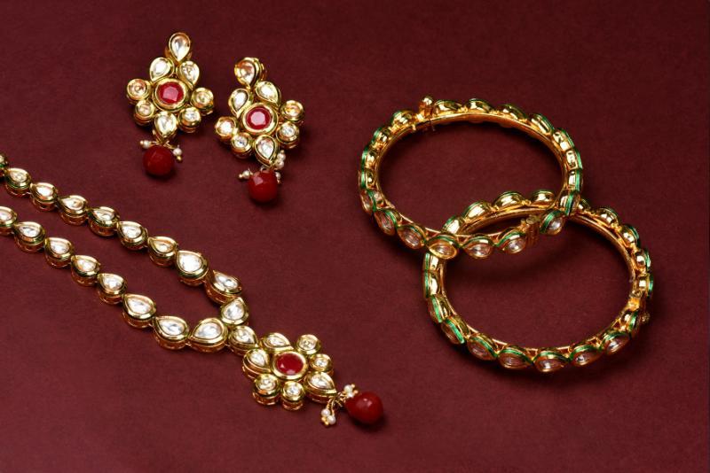 Exquisite 22Kt Indian Pakistani Polki Diamond Bridal Jewelry at Andaaz Jewels Inc.