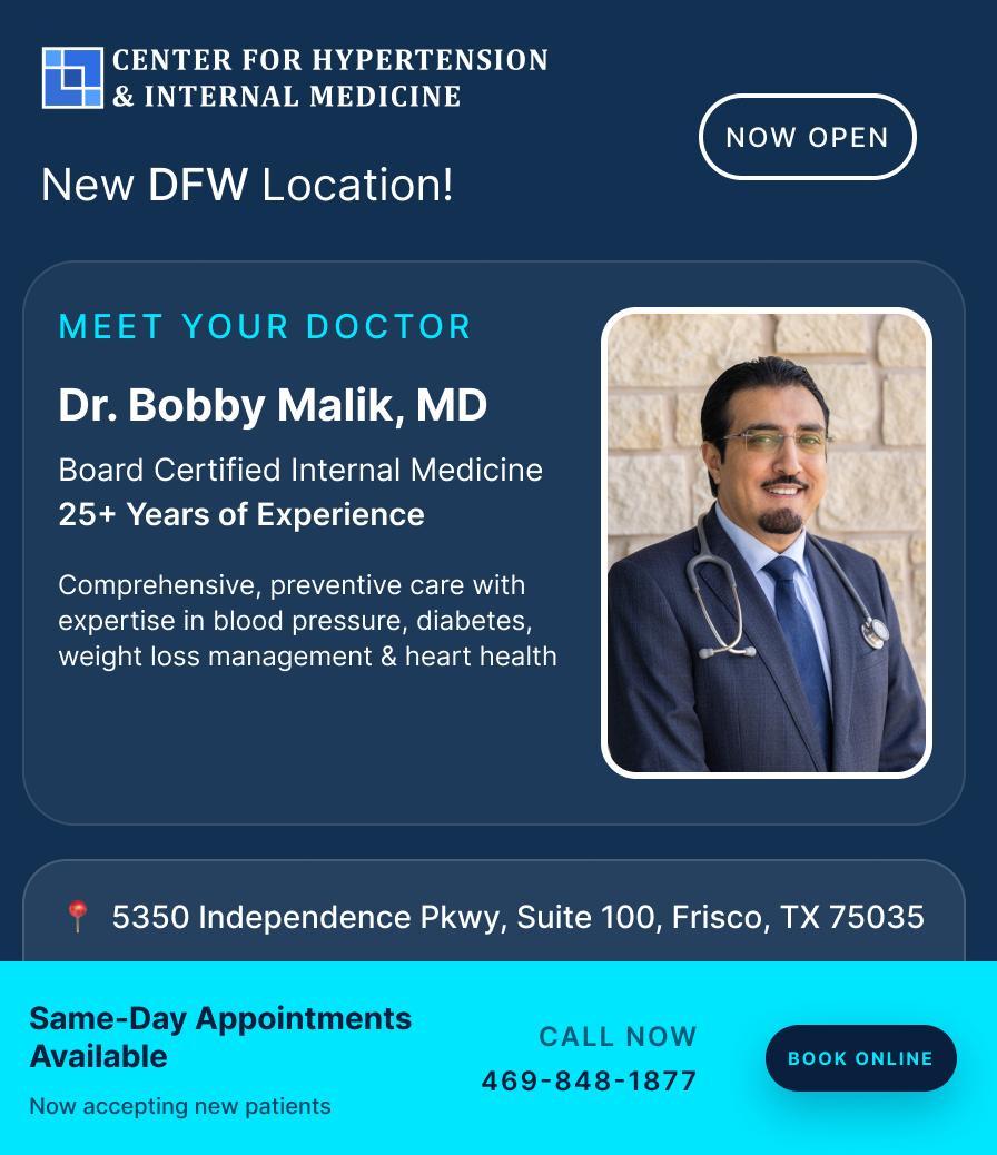 Dr. Bobby Malik MD – Trusted Internal Medicine Care in Frisco, TX