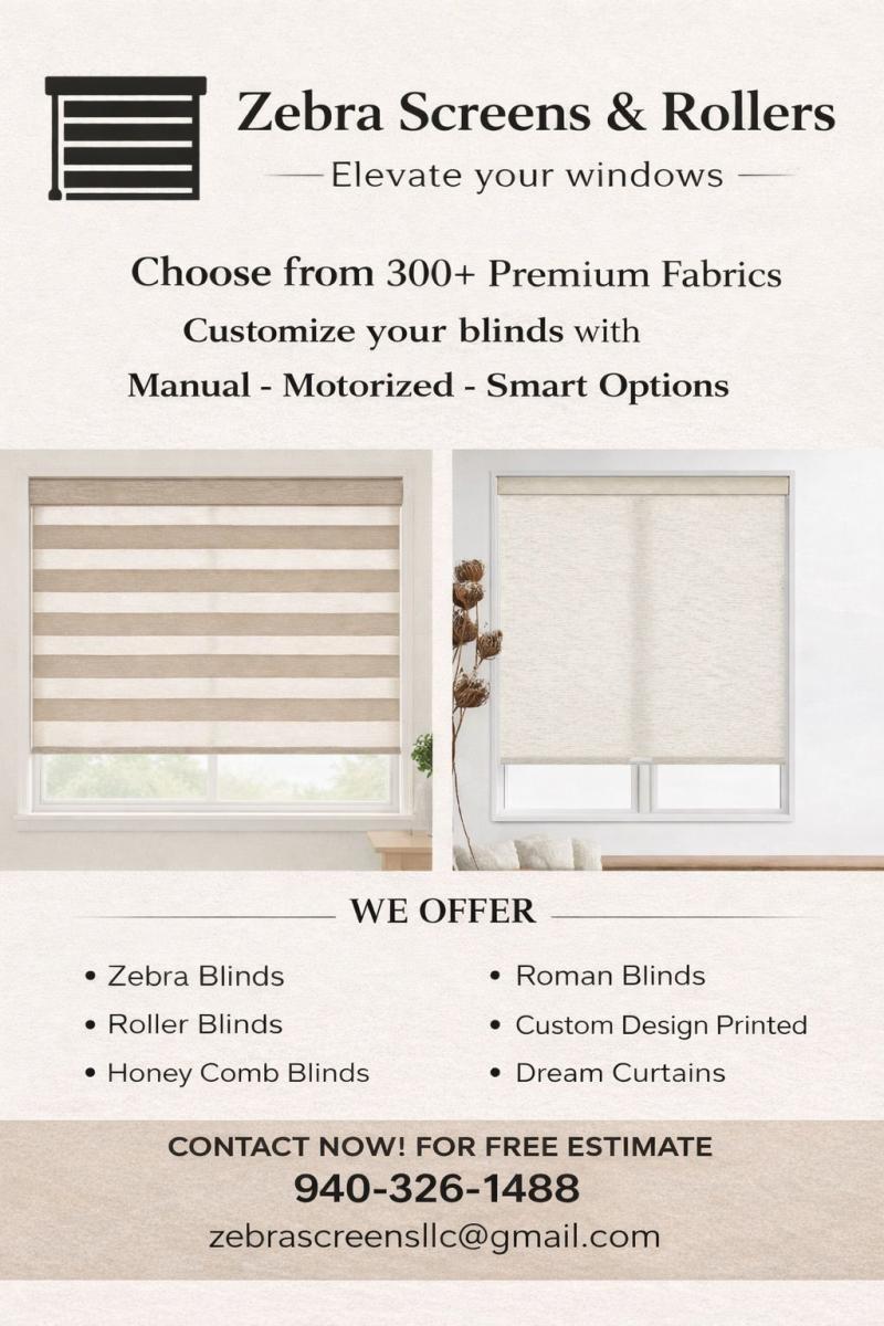 Zebra Screens & Rollers - Premium Custom Blinds & Shades