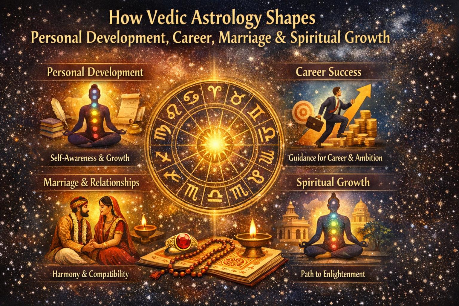 How Vedic Astrology Influences Personal Growth, Career, Marriage, and Spiritual Development