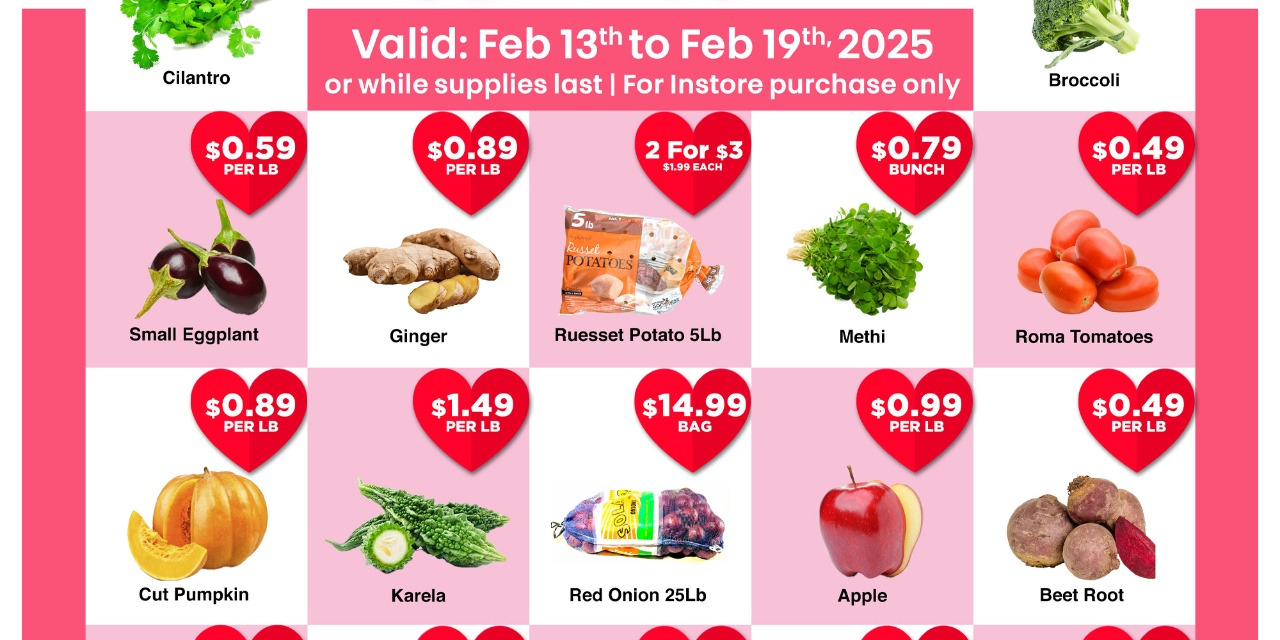 Valentine’s Week Fresh Produce Sale - India Bazaar