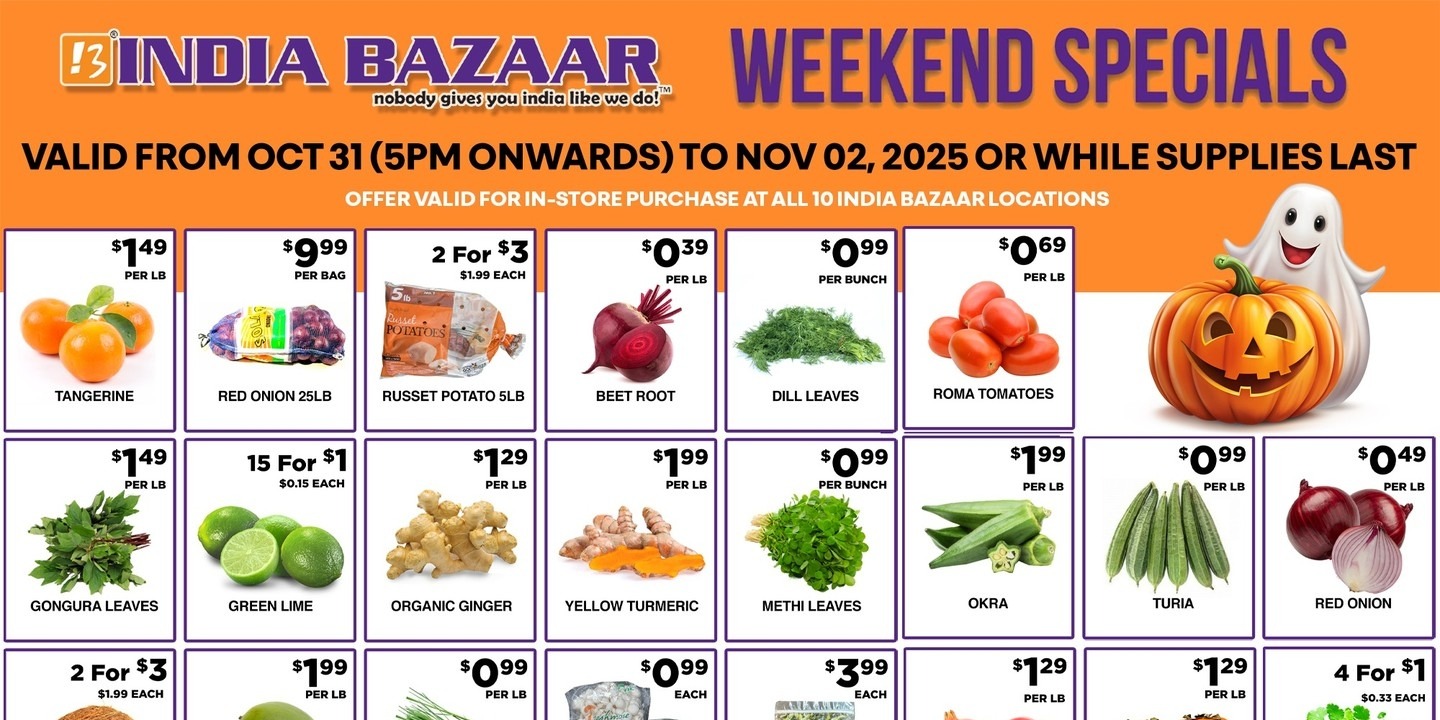 India Bazaar Weekend & Weekly Specials - Limited Time Halloween Deals on Groceries, Snacks, & More
