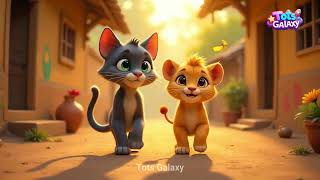 మీసాల పిల్లి..,  Whiskered Cat’s Adventure! 🐾 Funny Telugu Rhyme Animation for Kids | Tots Galaxy