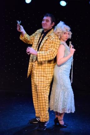 Jon Peterson as "Jonny Two Times" and Lara Lamb as "Zelda Zigglar in a scene from "Lucky Malone's Not So Lucky Night," which opens at The Pines Dinner Theatre in Allentown. CONTRIBUTED PHOTO