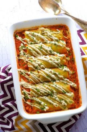Pumpkin Stuffed Green Lentil Cannelloni CONTRIBUTED PHOTO