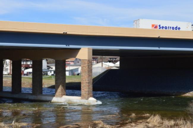 The Turnpike bridge over Route 209 in Lehighton is one of many bridge exteriors that Architectural Polymers has done for the Pennsylvania Department of Transportation. KRISTINE PORTER/TIMES NEWS