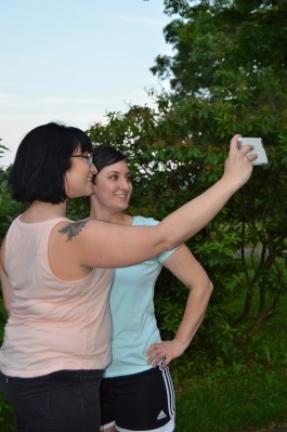 Marissa Miller of Jim Thorpe takes a selfie with photographer Lisa Hopstock. KAREN CIMMS/TIMES NEWS