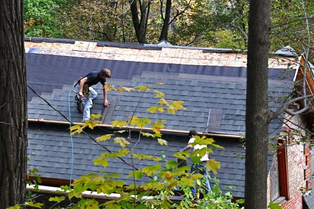 VICTOR IZZO/SPECIAL TO THE TIMES NEWS The long and extensive restoration project underway to bring the Kemmerer Carriage House in Jim Thorpe back to a semblance of its former grandeur continues with the installation of a new roof over a major part…