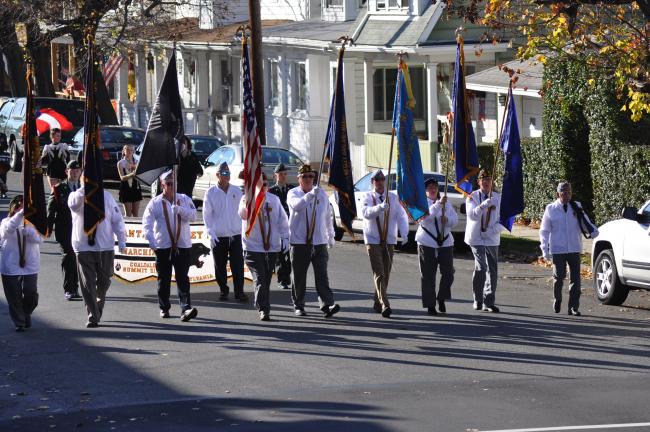 RON GOWER/TIMES NEWS The Lansford UVO leads the annual Carbon County Veterans Day parade Sunday in Lansford. The five-division march included veterans from throughout Carbon County, as well as six bands.