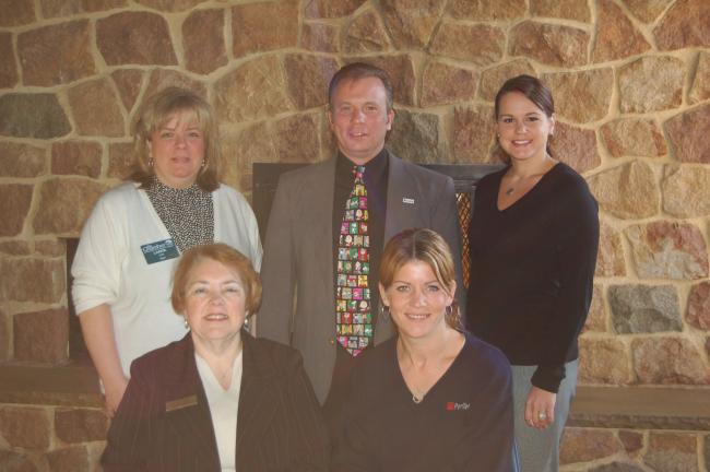 LINDA KOEHLER/TIMES NEWS Sponsors of the meeting at Blue Mountain Ski Area of the Carbon County Chamber of Commerce were Mauch Chunk Trust, PenTeleData and Blue Mountain. Representing Mauch Chunk Trust was (sitting left) Diana Ahner, (sitting right)…