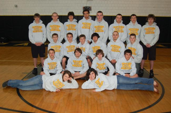 JOE PLASKO/TIMES NEWS Panther Valley Wrestling team members for the 2009-2010 season include, front from left, Alyssa Marshall and Virginia Rivera. Second row, Tyler Heffelfinger, Justin Christman, Gage Rohlfing and Nick Molino. Third row, Nick O…