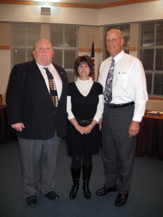 STACEY SOLT/SPECIAL TO THE TIMES NEWS Three members of the Lehighton Area School District School Board took an Oath of Office at the annual reorganization meeting. From left, William Hill, Tina Dowd, and David Krause. Krause, the board president, is…