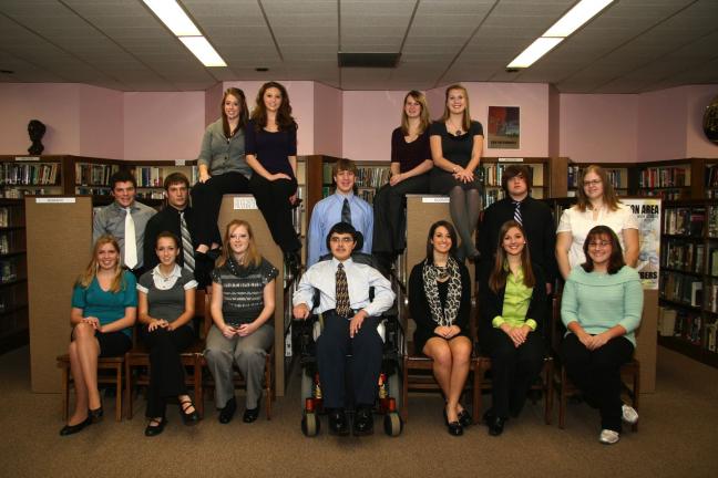 Special to the TIMES NEWS Palmerton Area High School students who were recently inducted in the National Honor Society include (front row, l-r) Elizabeth Hahn, Jillian Farkas, Jordan Ruzicka, Derek Szena, Lyndsey Heinrich, Megan Mummey, Amber…