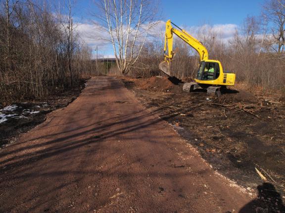 AL ZAGOFSKY/SPECIAL TO THE TIMES NEWS Jim Aris, an operator driver for S&K Construction is completing his last day of construction of the roughly 1.3 mile right-of-way for the D&L Trail for the winter season. "We're wrapping it up because the ground…